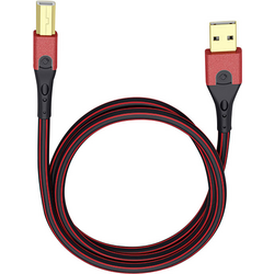 USB 2.0  [1x USB 2.0 zástrčka A - 1x USB 2.0 zástrčka B] 5.00 m červená/černá pozlacené kontakty Oehlbach USB Evolution B