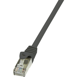 LogiLink CP2093S RJ45 síťové kabely, propojovací kabely CAT 6 F/UTP 10.00 m černá s ochranou 1 ks