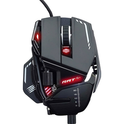 MadCatz R.A.T. 8 + herní myš USB optická černá 11 tlačítko 16000 dpi s podsvícením, podložka pod zápěstí, úprava hmotnosti, integrovaná profilová paměť