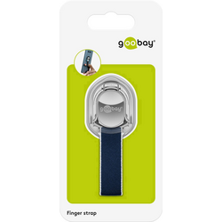 Goobay Finger Strap (silber/blau)  stojan na mobilní telefon stříbrnomodrá