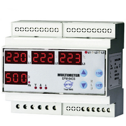 ENTES EPM-04C-DIN  Programovatelný 3fázový AC multimetr na DIN lištu EPM-04C-DIN Napětí, proud, frekvence, provozní čas, celkový čas