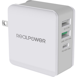 RealPower DeskCharge-65 306837 USB nabíječka do zásuvky (230 V)  3 x USB