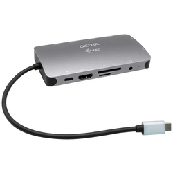Dicota D31955 USB-C® dokovací stanice Vhodné pro značky (dokovací stanice pro notebook): univerzální  napájení USB-C®, integrovaná čtečka karet