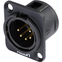 Hicon HI-X5DM-G XLR konektor přírubová zástrčka, rovná Pólů: 5  černá 1 ks