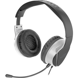 SpeedLink HADOW Gaming Sluchátka Over Ear kabelová stereo černá/bílá Dálkový ovladač, regulace hlasitosti, Vypnutí zvuku mikrofonu