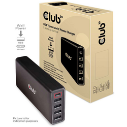 club3D  CAC-1903EU USB nabíjecí hub do zásuvky (230 V)   USB-C® zásuvka, USB 2.0 zásuvka A