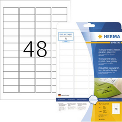 Herma 8016 etikety (A4) 45.7 x 21.2 mm fólie, lesklá transparentní 1200 ks permanentní  Fóliové etikety