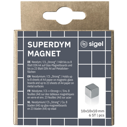 Sigel neodymový magnet BA192 (š x v x h) 10 x 10 x 10 mm krychle stříbrná 6 ks BA192