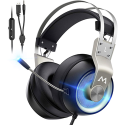 Mipow EG3 Pro Gaming Sluchátka Over Ear kabelová 7.1 Surround černá Redukce šumu mikrofonu Vypnutí zvuku mikrofonu, regulace hlasitosti