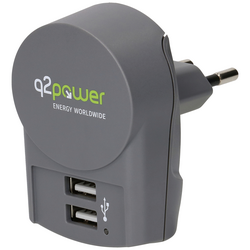Q2 Power q2-3.300100-TH cestovní nabíječka do zásuvky (230 V) Výstupní proud (max.) 2.4 A 2 x USB