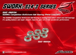 SWORKz Competition Professional kuličkové ložiska 10x15x4mm, kovové prachovky, 6 ks.