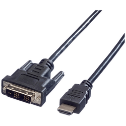 Value DVI / HDMI kabel DVI-D 18 + 1 pól Zástrčka, Zástrčka HDMI-A 3.00 m černá 11.99.5532 stíněný, oboustranně zapojitelná zástrčka DVI kabel