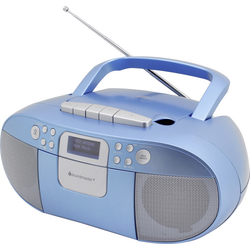 soundmaster SCD7800BL rádio s kazetovým přehrávačem DAB+, FM AUX, CD, kazeta, USB  funkce alarmu modrá