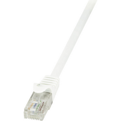 LogiLink CP2031U RJ45 síťové kabely, propojovací kabely CAT 6 U/UTP 1.00 m bílá s ochranou 1 ks