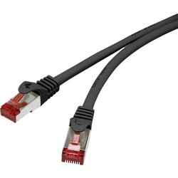 Renkforce RF-4979742 RJ45 síťové kabely, propojovací kabely CAT 6 S/FTP 3.00 m černá s ochranou, pozlacené kontakty, samozhášecí 1 ks