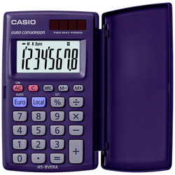 Casio HS-8VERA kapesní kalkulačka tmavě modrá Displej (počet míst): 8 solární napájení, na baterii (š x v x h) 62.5 x 10 x 104 mm