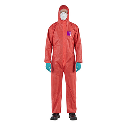 Ansell RD15S-00138-04 AlphaTec® 1500 - model 138 Ochrana proti chemikáliím, červená, L vel. Oblečení: L  červená