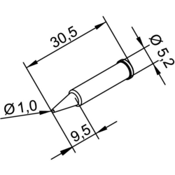 Ersa 102 PD LF 10 pájecí hrot tužkový, ERSADUR Velikost hrotů 1 mm  Obsahuje 1 ks