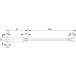 Enda  teplotní senzor  K10-PT100-40x8x8-2M    typ senzoru Pt100  Teplotní rozsah-50 do 400 °C    Délka kabelu 2 m