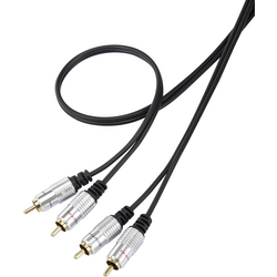 SpeaKa Professional SP-7870148 cinch audio kabel [2x cinch zástrčka - 2x cinch zástrčka] 1.50 m černá SuperSoft opletení, pozlacené kontakty