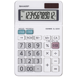 Sharp EL-320W kapesní kalkulačka bílá Displej (počet míst): 12 na baterii, solární napájení