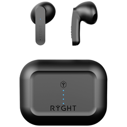 RYGHT MINO  In Ear Headset Bluetooth® stereo černá Redukce šumu mikrofonu Indikátor nabití, headset, Nabíjecí pouzdro, dotykové ovládání