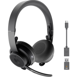 Logitech Zone 900 Počítače Sluchátka Over Ear Bluetooth® grafit Redukce šumu mikrofonu regulace hlasitosti, Vypnutí zvuku mikrofonu, složitelná