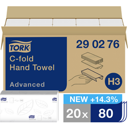 TORK 290276  papírové utěrky, skládané (d x š) 49.60 cm x 25 cm bílá   1600 ks