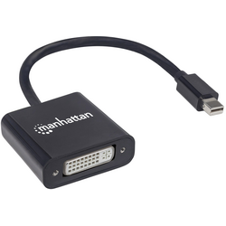 Manhattan 152549 Mini-DisplayPort  adaptér [1x DVI zásuvka 24+5pólová - 1x mini DisplayPort zástrčka] černá stíněný, UL certifikace 15.00 cm