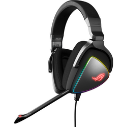 Asus ROG Delta Gaming Sluchátka Over Ear kabelová stereo černá Redukce šumu mikrofonu regulace hlasitosti, Vypnutí zvuku mikrofonu