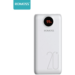 Romoss SW20 PS+ powerbanka 20000 mAh Quick Charge Li-Ion akumulátor bílá Indikátor stavu