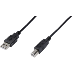 Digitus USB kabel USB 2.0 USB-A zástrčka, USB-B zástrčka 1.00 m černá AK-300102-010-S