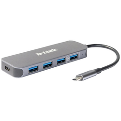 D-Link DUB-2340 4 porty USB-C® (USB 3.1) Multiport hub  šedá