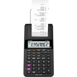 Casio HR-8RCE-BK stolní kalkulačka s tiskárnou černá Displej (počet míst): 12 na baterii, napájení ze sítě (výběrově)  (š x v x h) 102 x 42 x 209 mm