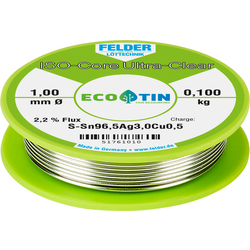 Felder Löttechnik ISO-Core "Ultra Clear" SAC305 pájecí cín cívka Sn96,5Ag3Cu0,5  0.100 kg 1 mm