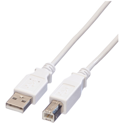 Value USB kabel USB 2.0 USB-A zástrčka, USB-B zástrčka 0.80 m bílá stíněný 11.99.8809
