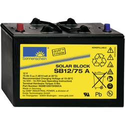 GNB Sonnenschein Solar-Block SB12/75 A NGSB120075HS0CA solární akumulátor 12 V 75 Ah olověná gelová (š x v x h) 330 x 236 x 171 mm konický konektor