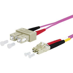 Metz Connect 151S1EOJO50E optické vlákno optické vlákno kabel [2x zástrčka SC - 2x zástrčka LC] 50/125 µ Multimode OM4 5.00 m