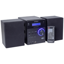 UNIVERSUM MS 300-21 stereo systém AUX, Bluetooth, CD, DAB+, FM, USB, s USB nabíječkou, vč. dálkového ovládání, včetně reproduktoru, funkce alarmu 2 x 5 W černá