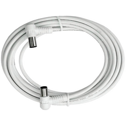Axing antény kabel [1x anténní zástrčka 75 Ω - 1x anténní zásuvka 75 Ω] 10.00 m 85 dB  bílá