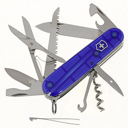 Victorinox Huntsman 1.3713.T2 švýcarský kapesní nožík  počet funkcí 15 modrá (transparentní)