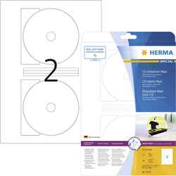 Herma šítek na CD/DVD 5115  Ø 116 mm papír bílá 50 ks permanentní  neprůhledný, lze potisknout až k otvoru inkoust, laser