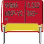 Odrušovací kondenzátor Y2 Wima MKPY2, 15 mm, 0,022 µF, 300 V/AC, 10 %, 18 x 7 x 14 mm