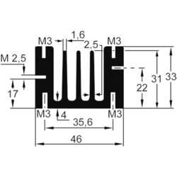 ASSMANN WSW V5583E V5583E lisovaný chladič 4.6 K/W (d x š x v) 50 x 46 x 33 mm TO-220