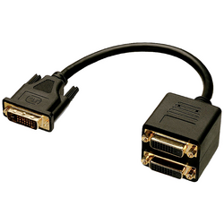 LINDY 41215 DVI adaptér [1x DVI-D zástrčka  - 2x DVI zásuvka 24+5pólová]   20.00 cm