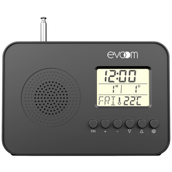 EV306148 kapesní rádio FM funkce alarmu černá