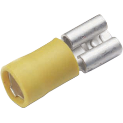 Cimco 180235 faston zásuvka Šířka zástrčky: 9.5 mm Tloušťka konektoru: 1.2 mm 180 ° částečná izolace žlutá 1 ks