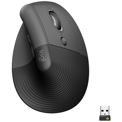 Logitech Lift Vertical Ergonomic Mouse Bezdrátová ergonomická myš Bluetooth®, bezdrátový optická grafitová  6 tlačítko 4000 dpi ergonomická
