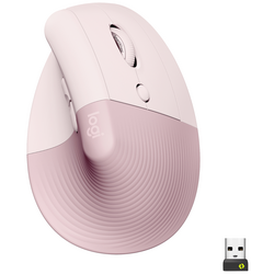 Logitech Lift Vertical Ergonomic Mouse Bezdrátová ergonomická myš Bluetooth®, bezdrátový optická růžová 6 tlačítko 4000 dpi ergonomická