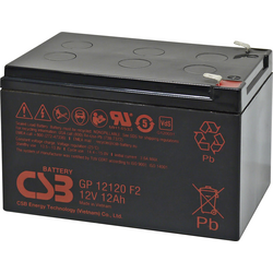CSB Battery GP 12120 Standby USV GP12120F2 olověný akumulátor 12 V 12 Ah olověný se skelným rounem (š x v x h) 151 x 100 x 98 mm plochý konektor 6,35 mm bezúdržbové, nepatrné vybíjení, VDS certifikace